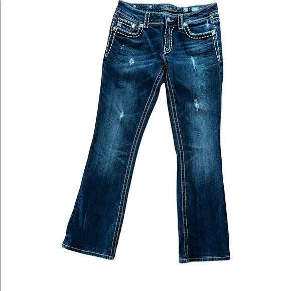 Miss Me Denim - Miss Me Bootcut Distressed Splatter Flap Back Pocket Jeans | 29